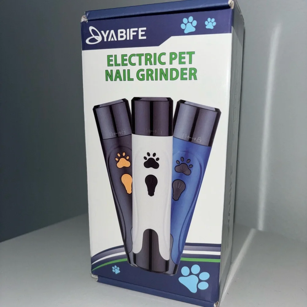 Electric Pet Nail Grinder - Black, White, and Blue